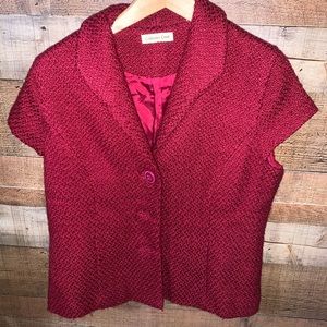 Coldwater Creek Magenta Cap Sleeve Blazer 14